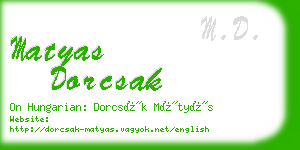 matyas dorcsak business card